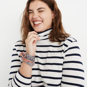 Madewell Whisper Cotton Striped Turtleneck Size 2X